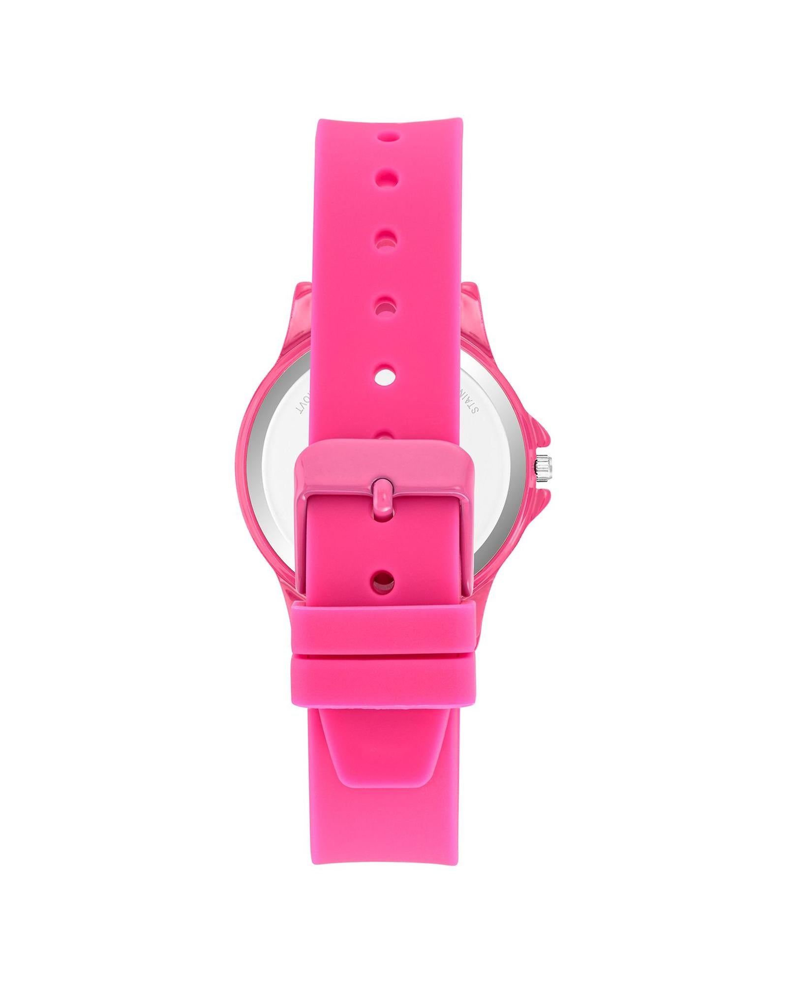 Pink Analog Quartz Watch with Rhine Stone Facing and Pin Buckle Closure One Size Women-Women&