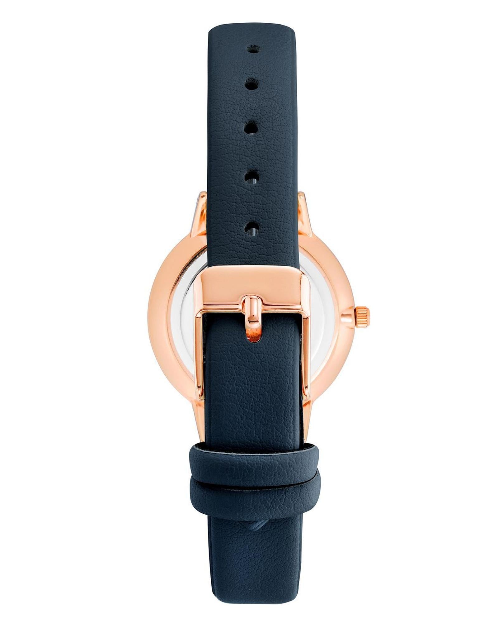 Rose Gold Fashion Analog Womens Watch with Leatherette Wristband One Size Women-Women&