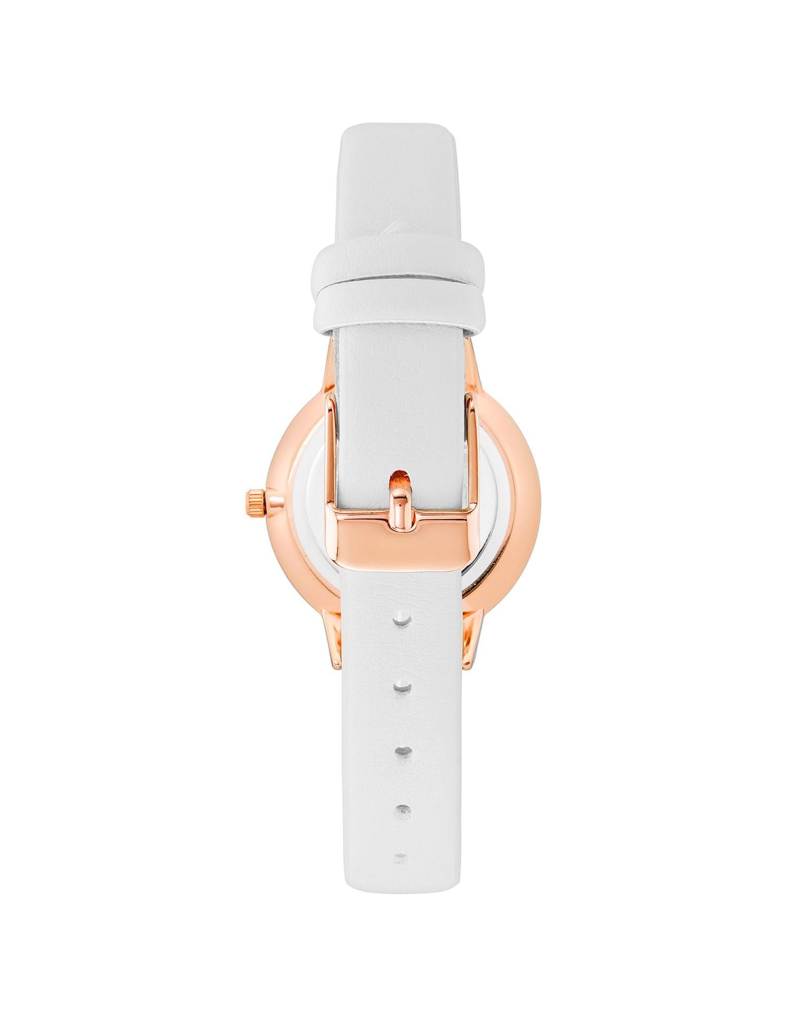 Rose Gold Fashion Womens Analog Watch with Leatherette Wristband One Size Women-Women&