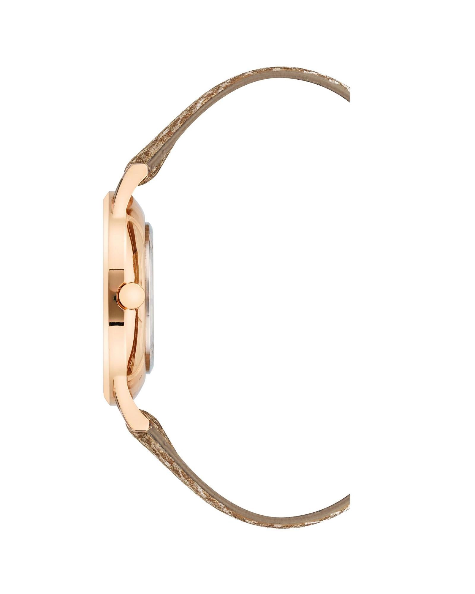 Rose Gold Fashion Analog Watch with Rhine Stone Facing One Size Women-Women&