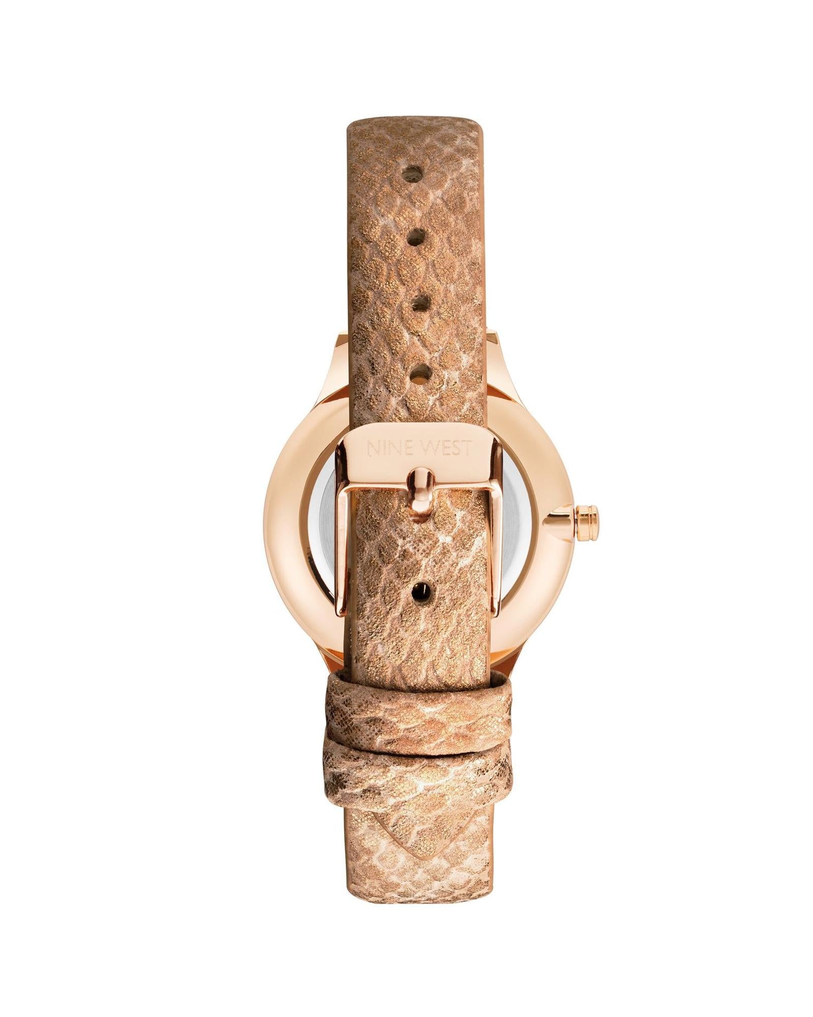 Rose Gold Fashion Analog Watch with Rhine Stone Facing One Size Women-Women&