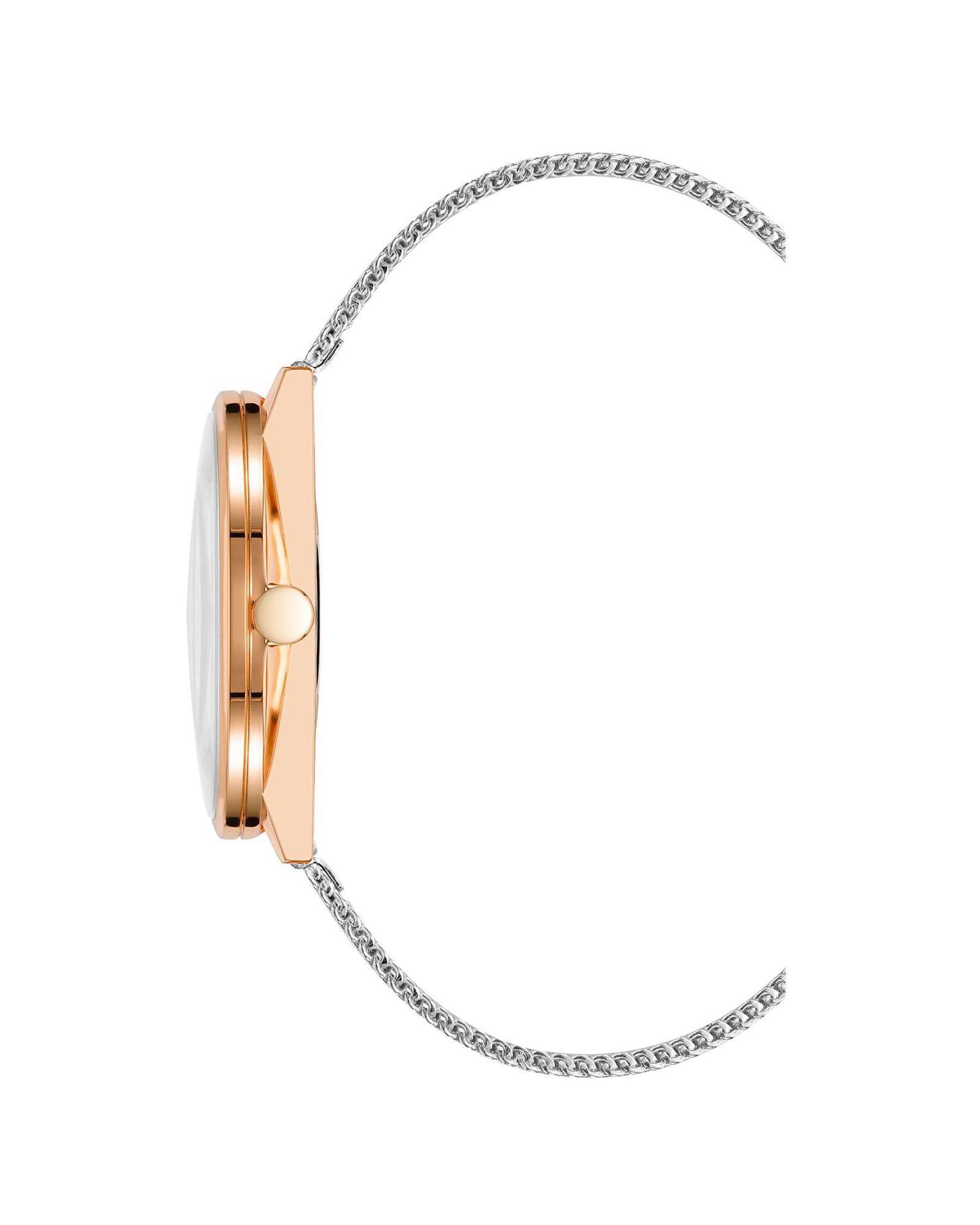 Rose Gold Analog Bangle Watch One Size Women-Women&