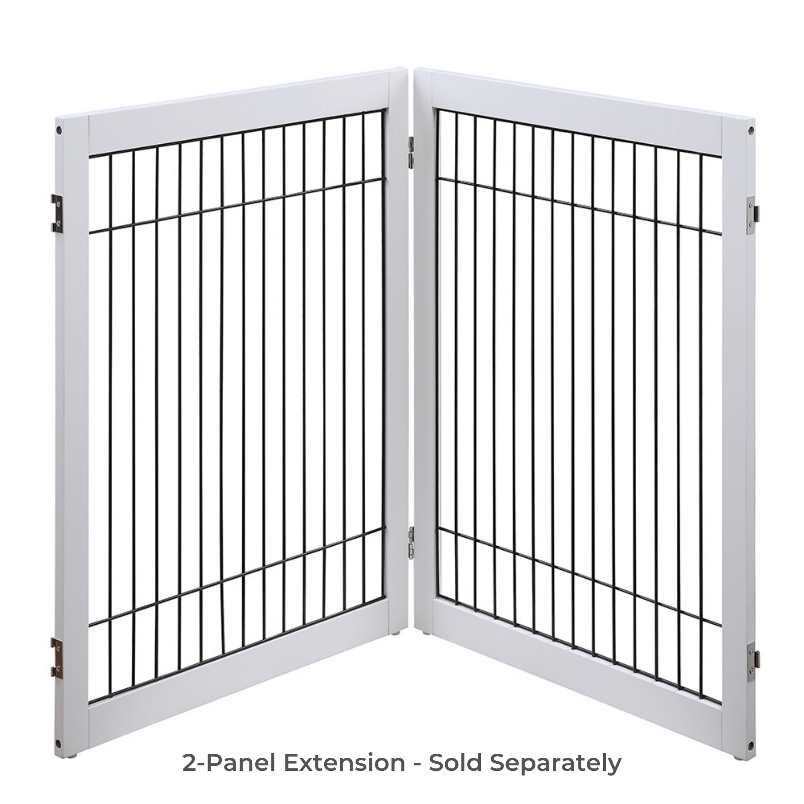 Wooden Dog Pen and Six Panel Pet Gate, White-Pet Care > Dog Supplies-PEROZ Accessories