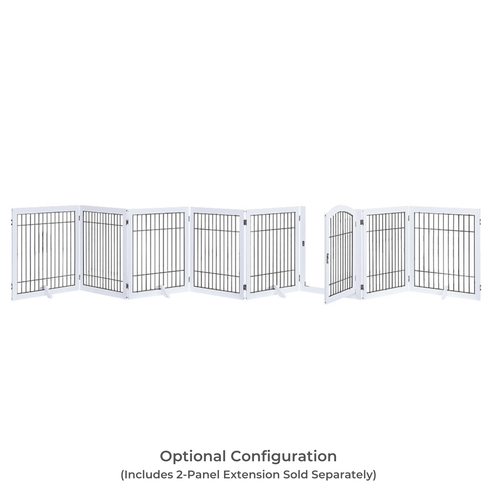 Wooden Dog Pen and Six Panel Pet Gate, White-Pet Care > Dog Supplies-PEROZ Accessories