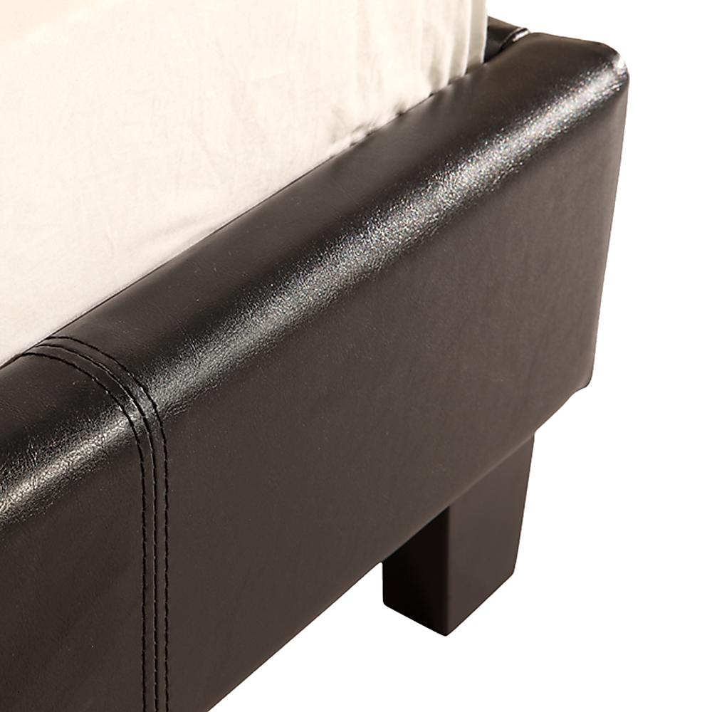 Single PU Leather Bed Frame Black-Furniture > Bedroom-PEROZ Accessories
