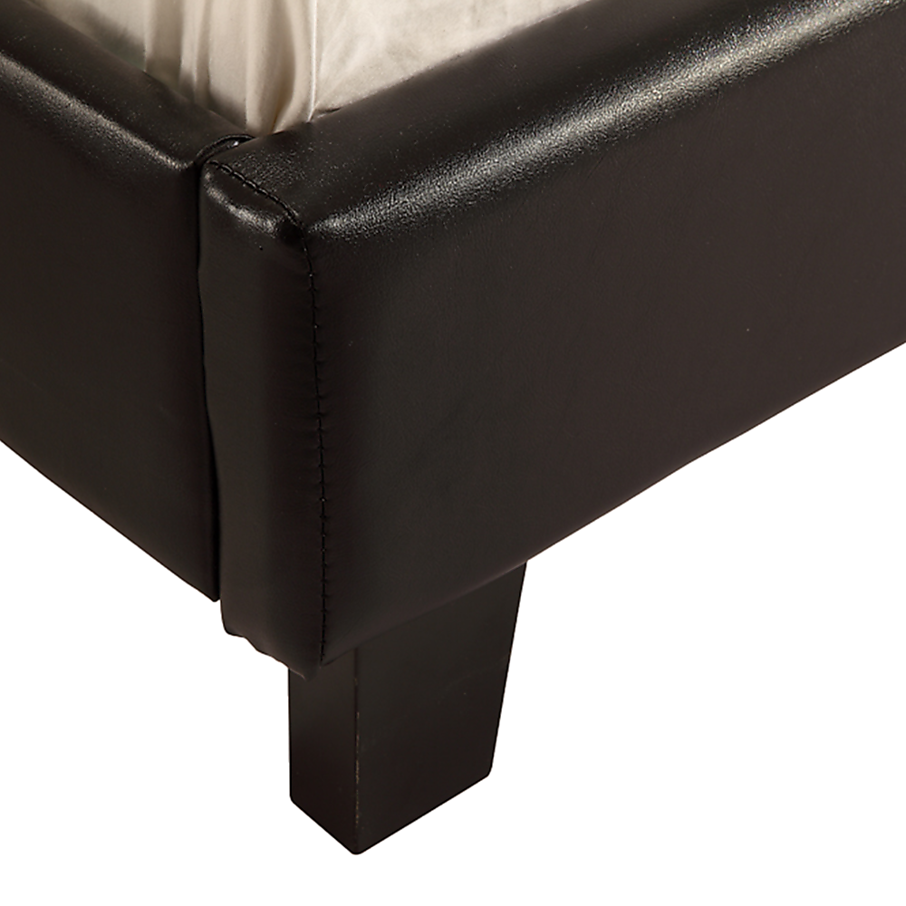 Single PU Leather Bed Frame Black-Furniture > Bedroom-PEROZ Accessories