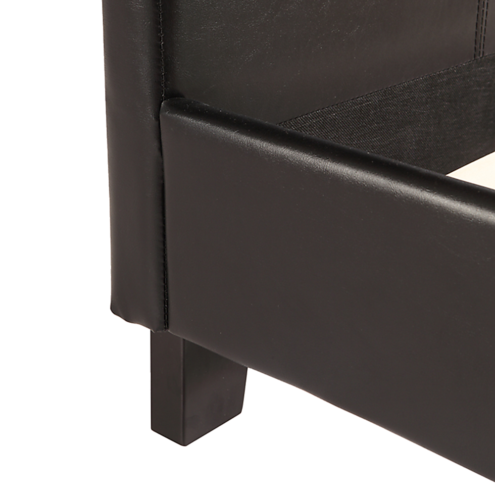 Double PU Leather Bed Frame Black-Furniture > Bedroom-PEROZ Accessories