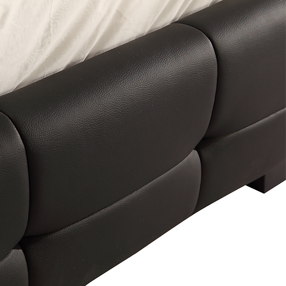 Double PU Leather Deluxe Bed Frame Black-Furniture > Bedroom-PEROZ Accessories