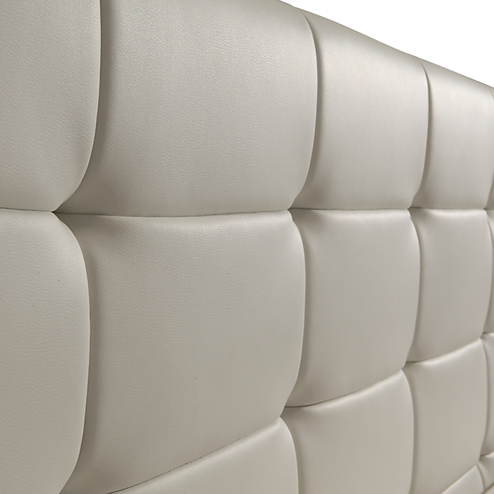 King PU Leather Deluxe Bed Frame White-Bed Frames-PEROZ Accessories