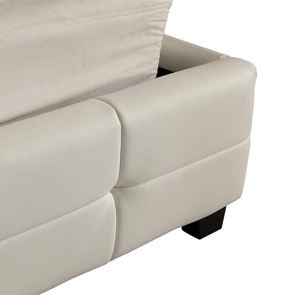 King PU Leather Deluxe Bed Frame White-Bed Frames-PEROZ Accessories