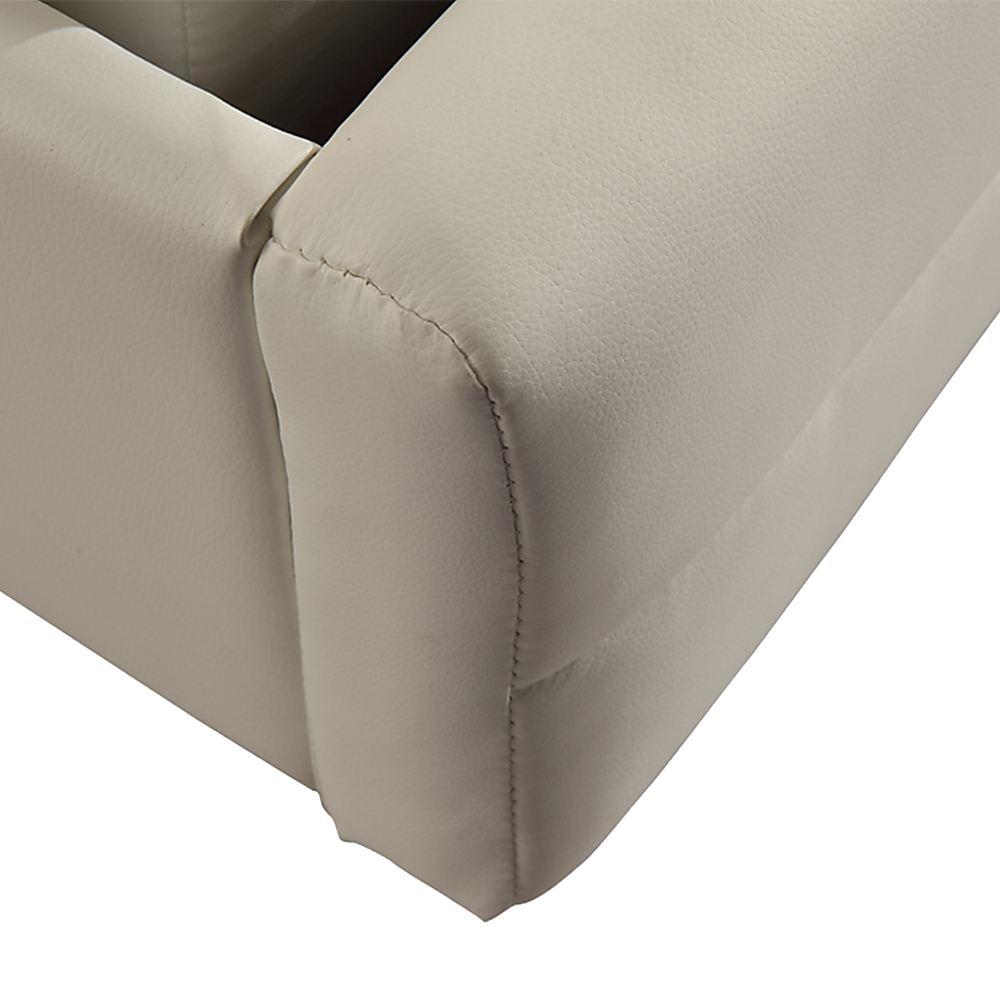 King PU Leather Deluxe Bed Frame White-Bed Frames-PEROZ Accessories