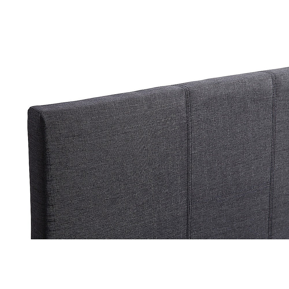 Single Linen Fabric Bed Frame Grey-Furniture > Bedroom-PEROZ Accessories