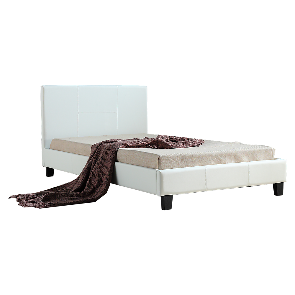 King Single PU Leather Bed Frame White-Furniture > Bedroom-PEROZ Accessories