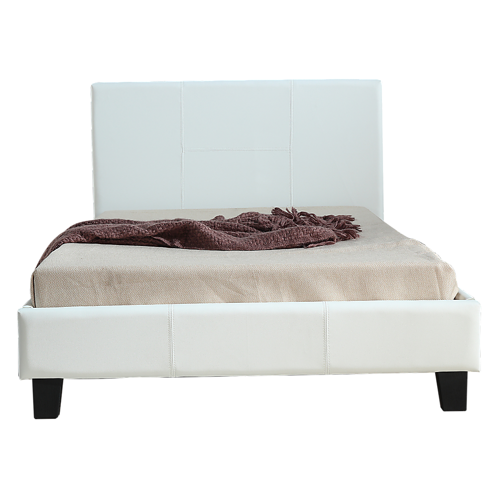 King Single PU Leather Bed Frame White-Furniture > Bedroom-PEROZ Accessories