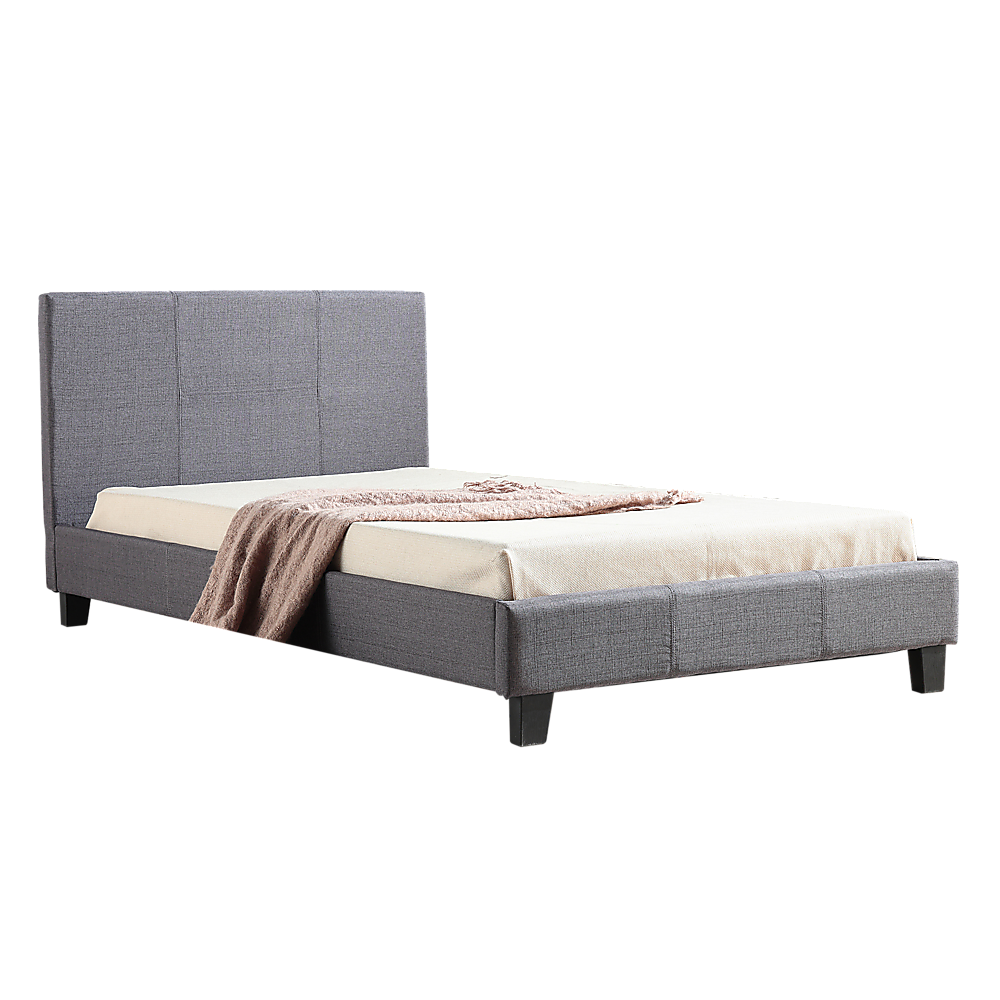 King Single Linen Fabric Bed Frame Grey-Furniture > Bedroom-PEROZ Accessories