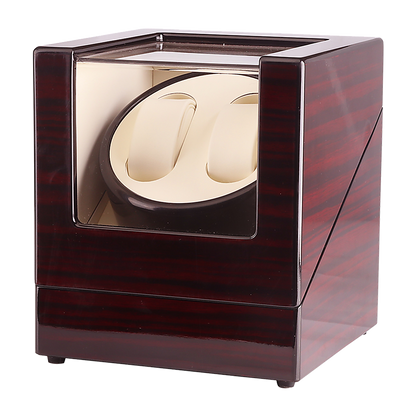Automatic Dual Watch Winder Wood Display Box Case Motor Rotation Storage-Watch Accessories-PEROZ Accessories