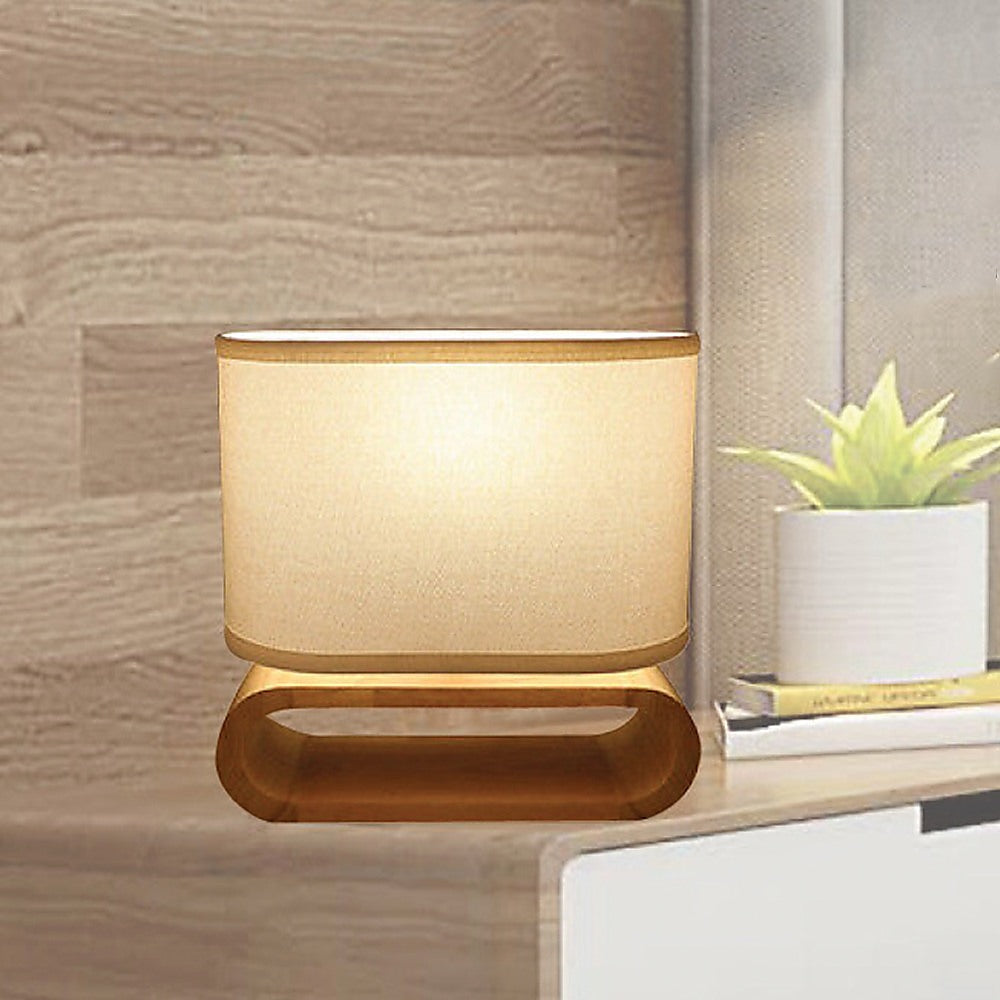 Wooden Modern Table Lamp Timber Bedside Lighting Desk Reading Light Brown White-Home & Garden > Lighting-PEROZ Accessories