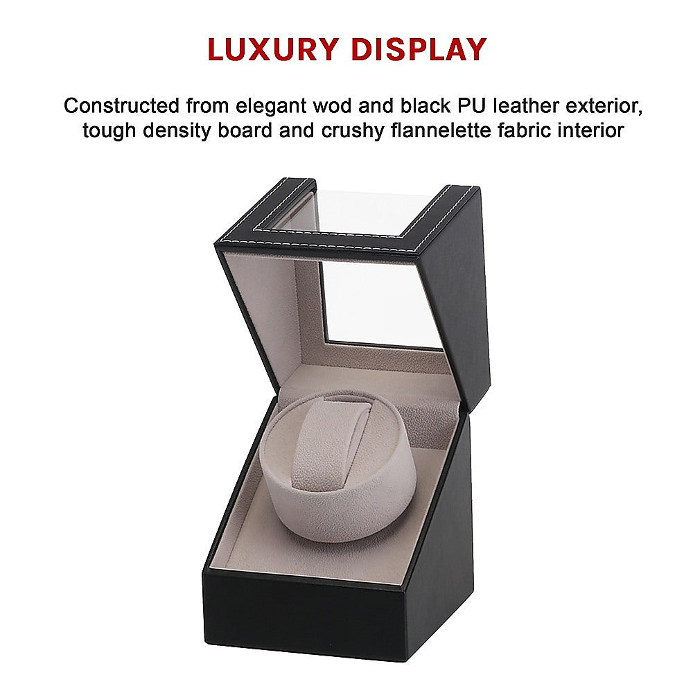 Automatic Watch Winder Display Box Case Motor Rotation Storage PU Leather-Watch Accessories-PEROZ Accessories