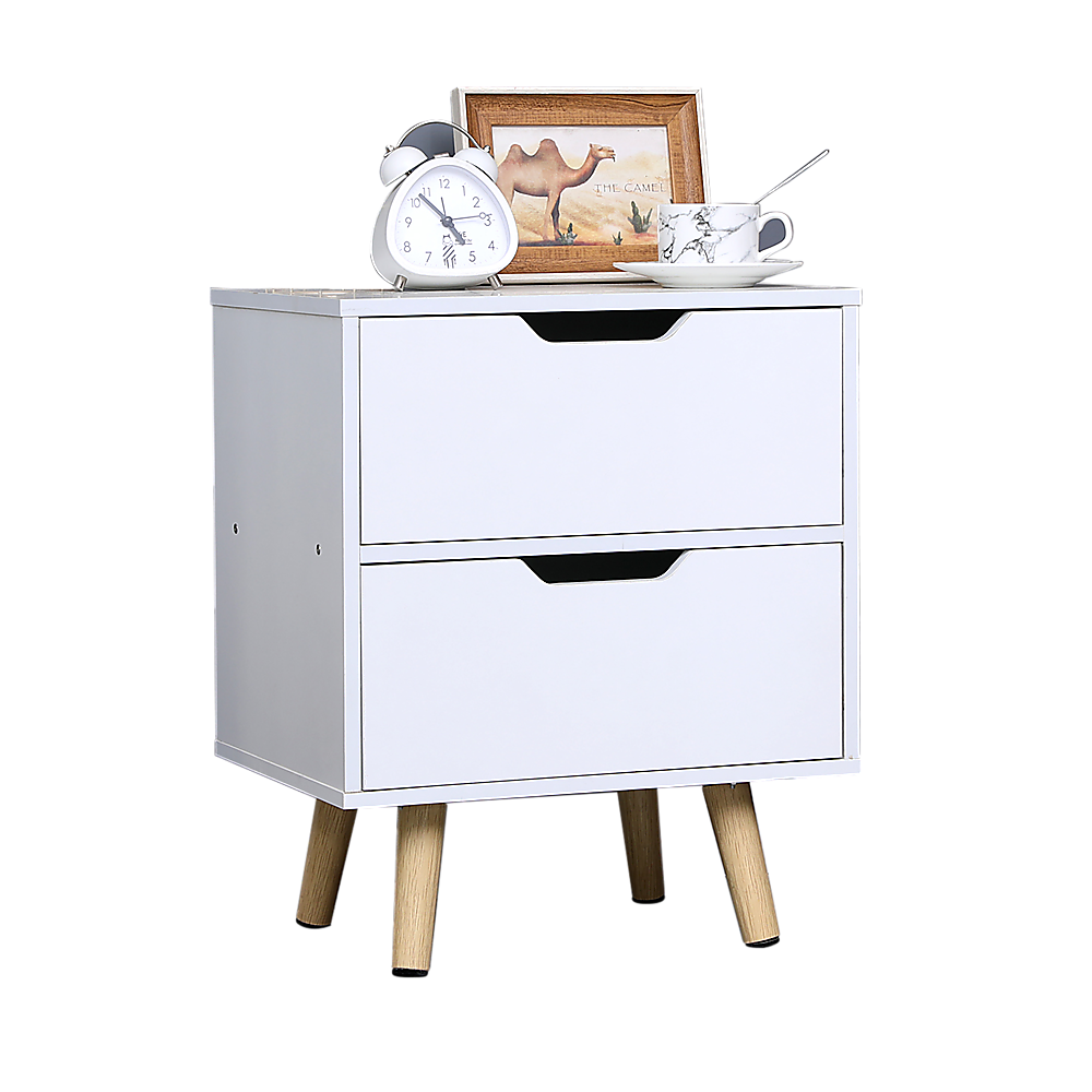Wooden Bedside Table 2 Drawers Cabinet Storage Night Stand-Furniture > Office-PEROZ Accessories