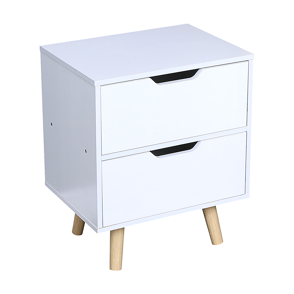Wooden Bedside Table 2 Drawers Cabinet Storage Night Stand-Furniture > Office-PEROZ Accessories