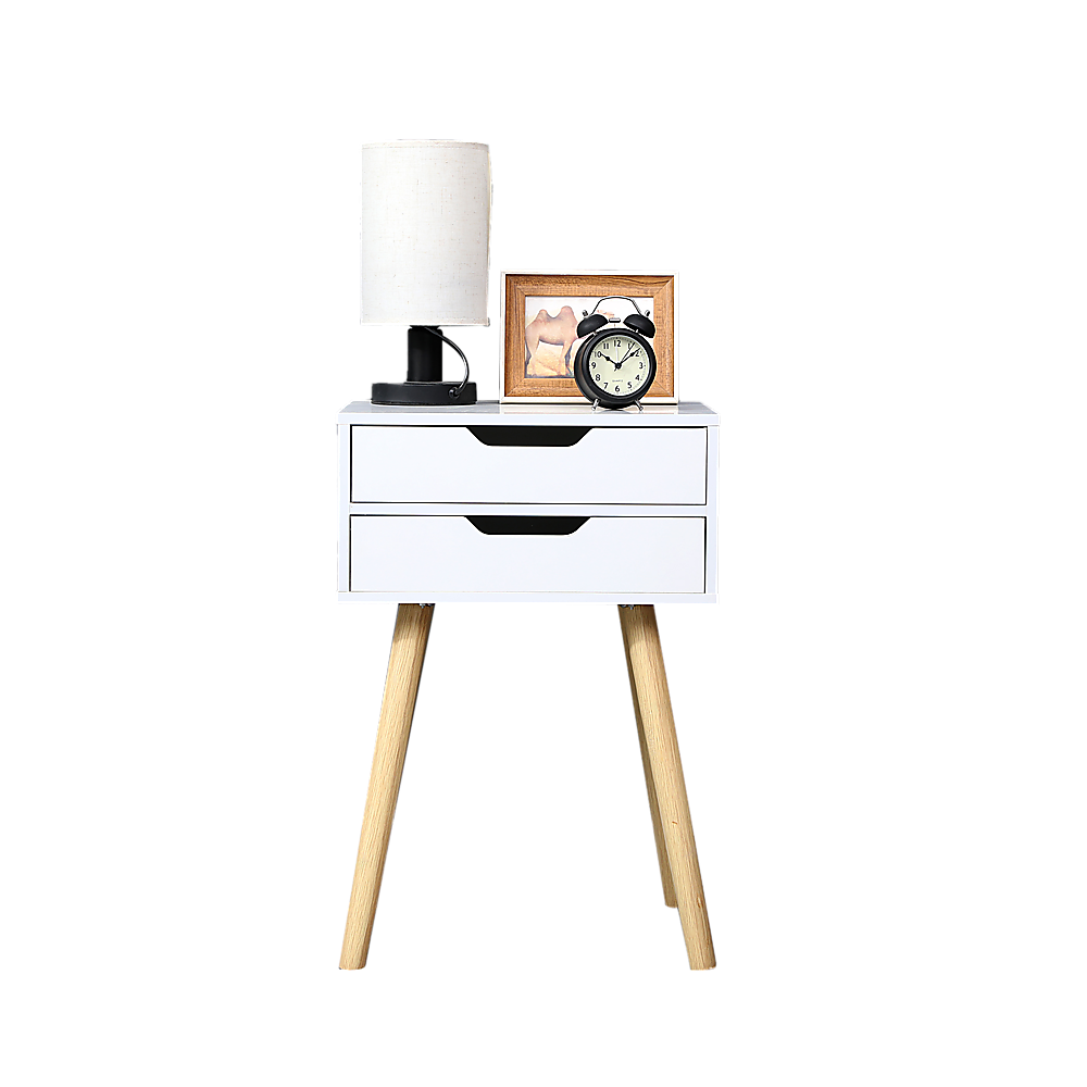 Wooden Bedside Table 2 Drawers Cabinet Storage Tall Night Stand-Furniture > Office-PEROZ Accessories