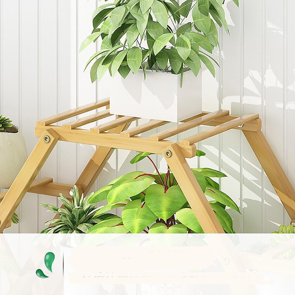 Bamboo Multilayer Flower Plant Bonsai Rack Shelf Stand Porch Lawn Patio-Furniture > Office-PEROZ Accessories