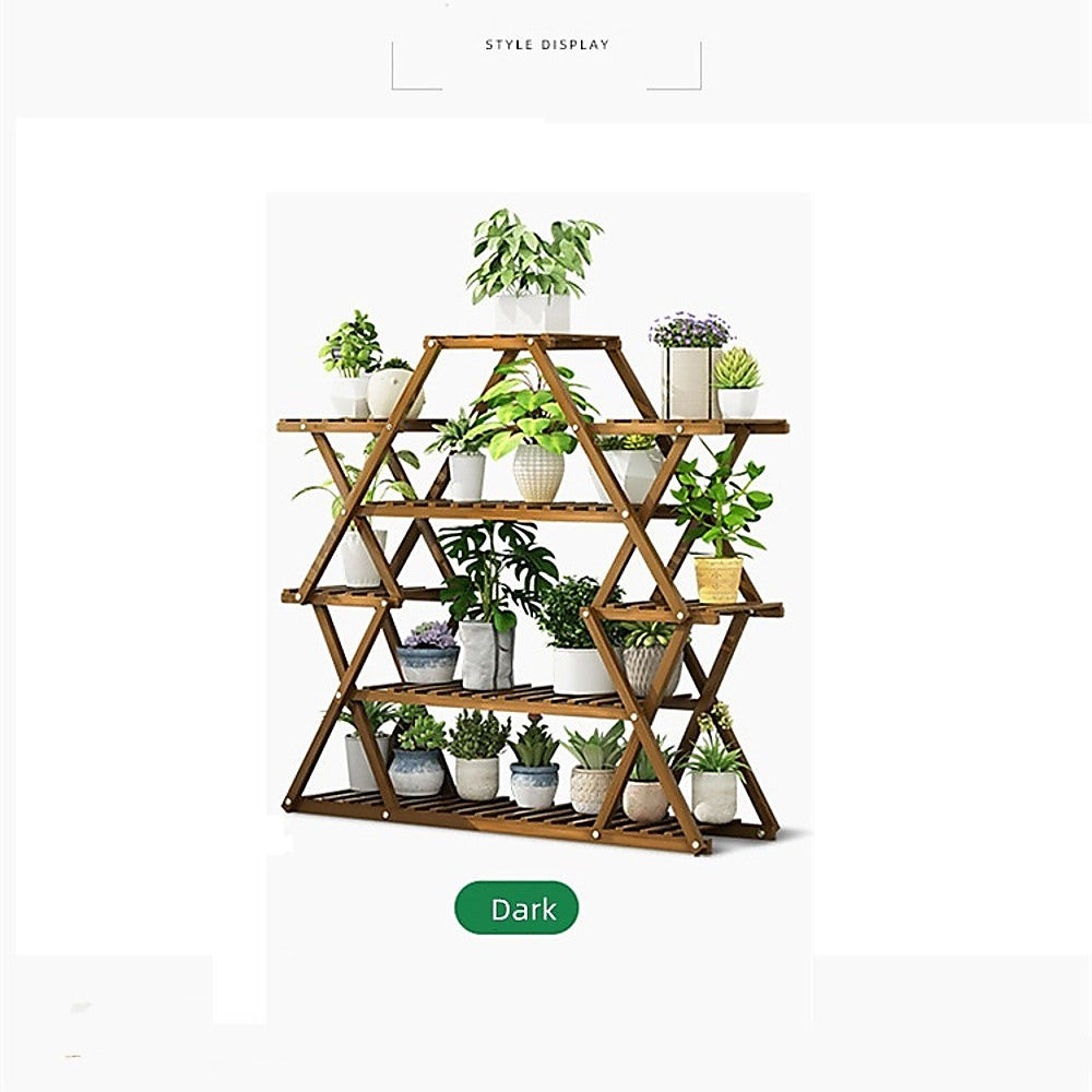 Bamboo Multilayer Flower Plant Bonsai Rack Shelf Stand Porch Lawn Patio-Furniture > Office-PEROZ Accessories