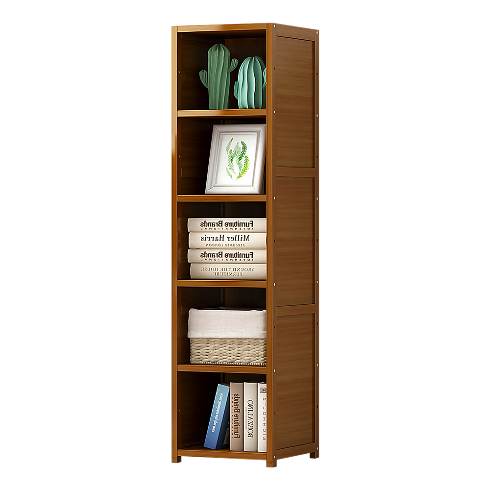 Bamboo Shelf Bookcase Display Storage Rack Stand Livingroom Bedroom-Bookcases &amp; Shelves-PEROZ Accessories