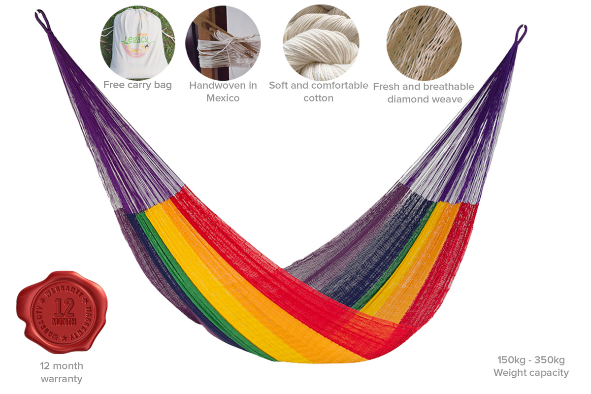 The Power nap Mayan Legacy hammock in Rainbow Colour-Hammock-PEROZ Accessories