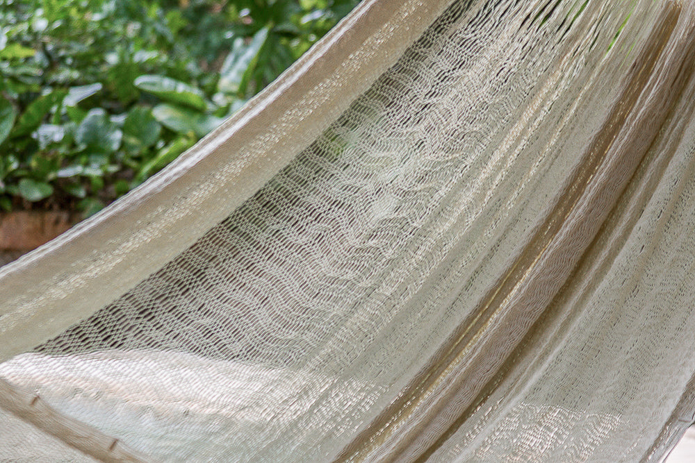 Mayan Legacy King Size Super Nylon Mexican Hammock in Cream Colour-Hammock-PEROZ Accessories