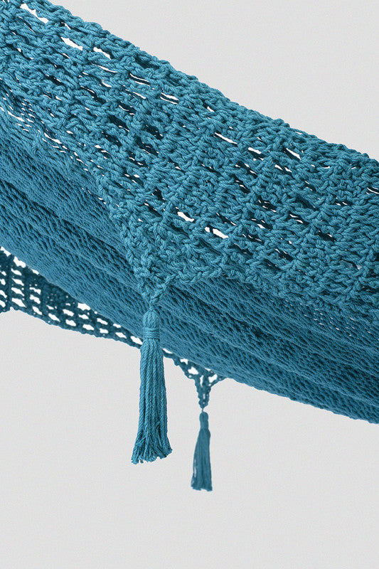Outdoor undercover cotton Mayan Legacy hammock with hand crocheted tassels Queen Size Bondi-Hammock-PEROZ Accessories