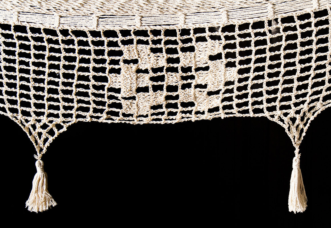 Outdoor undercover cotton Mayan Legacy hammock with hand crocheted tassels Queen Size Marble Colour-Hammock-PEROZ Accessories