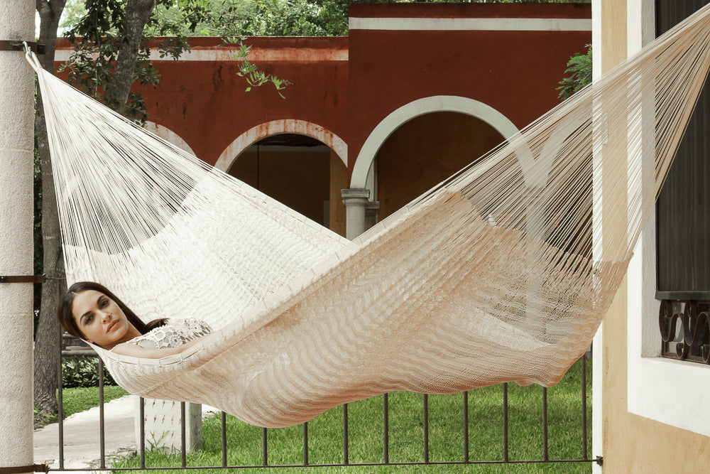 Outdoor undercover cotton Mayan Legacy hammock Family size Marble-Hammock-PEROZ Accessories