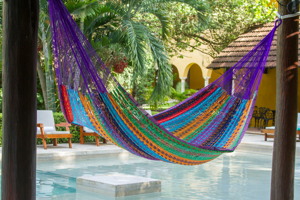 Mayan Legacy Queen Size Outdoor Cotton Mexican Hammock in Colorina Colour-Hammock-PEROZ Accessories