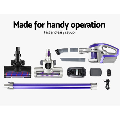 Devanti Cordless 150W Handstick Vacuum Cleaner - Purple and Grey-Appliances &gt; Vacuum Cleaners-PEROZ Accessories
