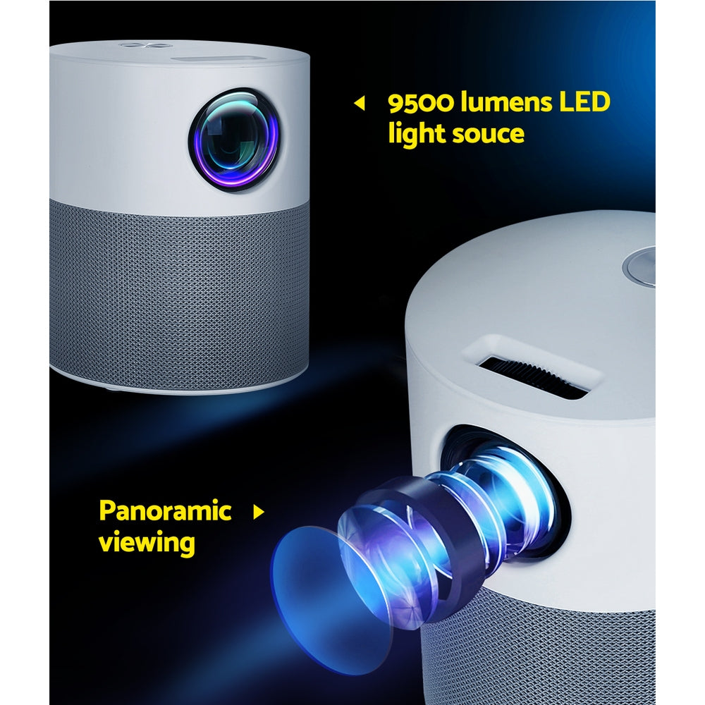 Devanti Portable Wifi Video Projector 1080P Home Theater Screen Cast HDMI-Audio & Video > Projectors & Accessories-PEROZ Accessories