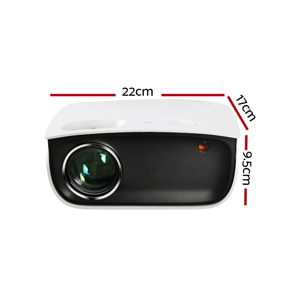 Devanti Mini Video Projector Wifi USB HDMI Portable 2000 Lumens HD 1080P Home Theater White-Video Projectors-PEROZ Accessories