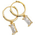 Anyco Earrings Gold Plated White Geometric Square 6 Colors Hanging Stud For Women Girl Teen Chic Fashion Stylish Accessories Jewelry Gifts-Earrings-PEROZ Accessories