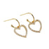 Anyco Earrings Gold Plated Classic European Love Heart Pendant Drop For Women Teen Fashion Stylish Accessories Jewelry Gifts-Earrings-PEROZ Accessories
