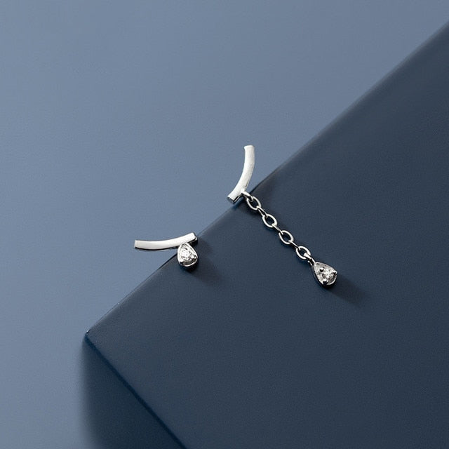 Anyco Fashion Earrings 925 Sterling Silver Personality Unique Tassel Pendant Zircon Stud for Women Chic Trendy Party Jewelry Gift-Earrings-PEROZ Accessories