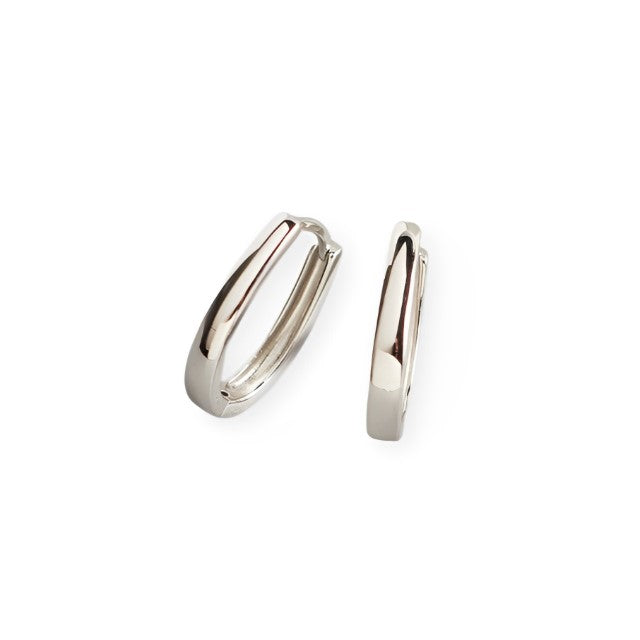 Anyco Earrings Sterling Silver Bohemian Minimalist Geometric Thick Oval Hoop For Women Girl Teen Fashion Stylish Accessories Jewelry Gifts-Earrings-PEROZ Accessories