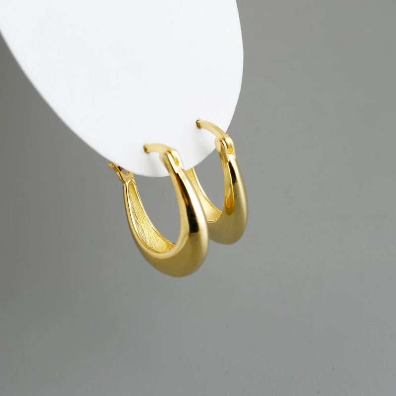Anyco Earrings Gold Plated Punk Rock Minimalist Charming Unique Hoop Stud For Women Teen Fashion Stylish Accessories Jewelry Gifts-Earrings-PEROZ Accessories