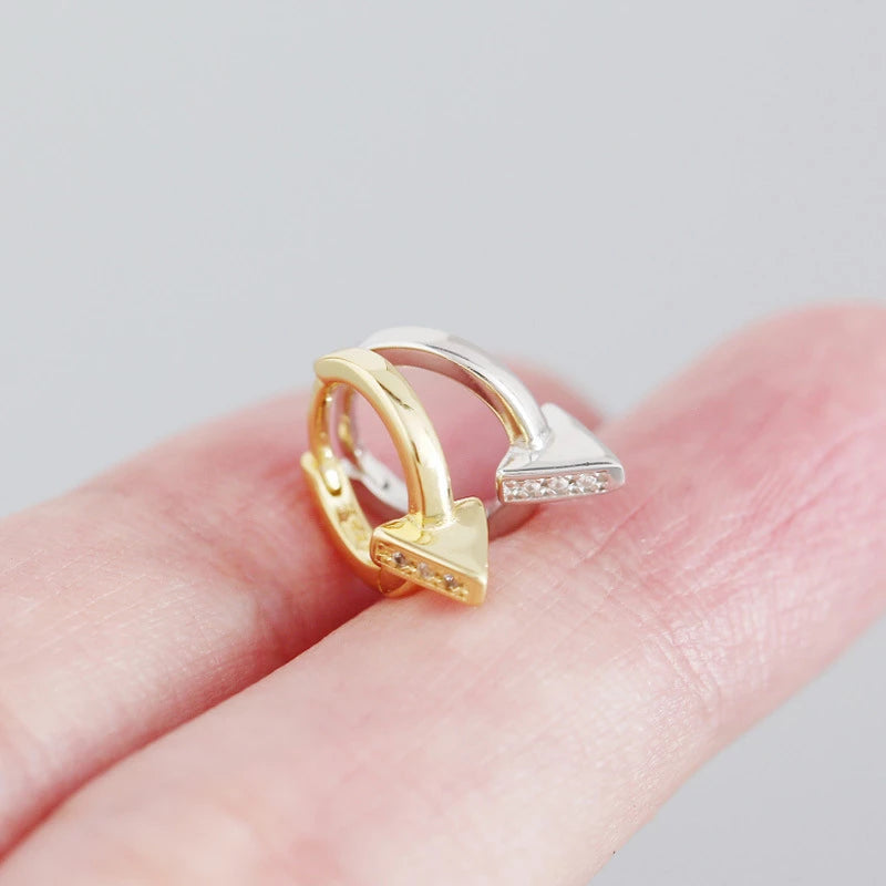 Anyco Earrings Gold Plated Punk Geometric Triangle Ear Buckle For Women Girl Teen Elegant Fashion Stylish Accessories Jewelry Gifts-Earrings-PEROZ Accessories