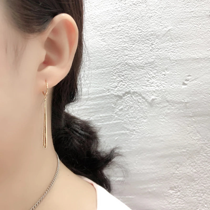 Anyco Earrings Gold Plated Minimalist Long Water Drop Fringe Rock Bohemian For Women Girl Fashion Stylish Rock Punk Accessories Jewelry Gifts-Earrings-PEROZ Accessories