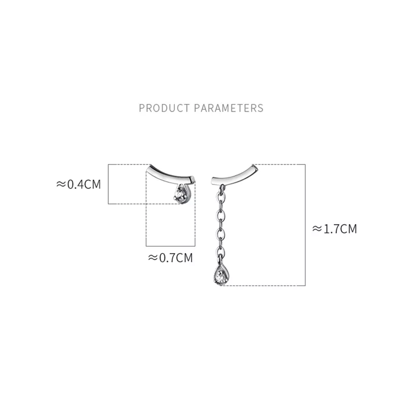 Anyco Fashion Earrings 925 Sterling Silver Personality Unique Tassel Pendant Zircon Stud for Women Chic Trendy Party Jewelry Gift-Earrings-PEROZ Accessories