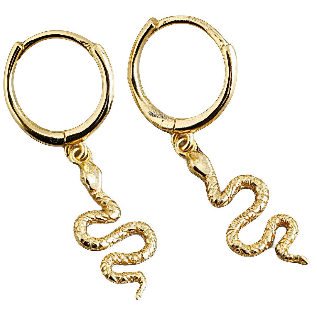 Anyco Earrings Small Gold Plated Cute Chic Punk Long Bohemian Snake Stud For Women Girl Teen Fashion Stylish Accessories Jewelry Gifts-Earrings-PEROZ Accessories