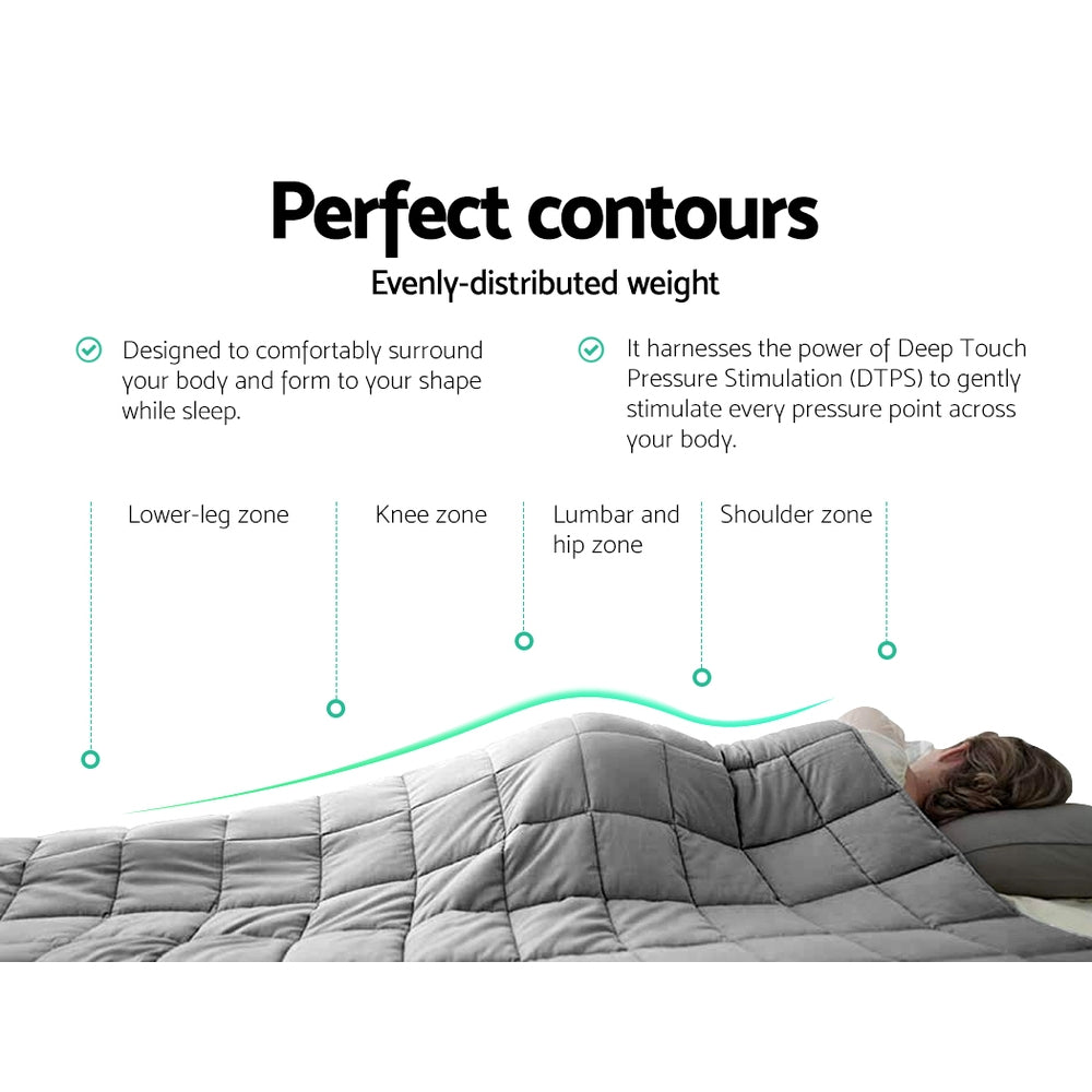 Giselle Bedding 7KG Microfibre Weighted Gravity Blanket Relaxing Calming Adult Light Grey-Blankets-PEROZ Accessories