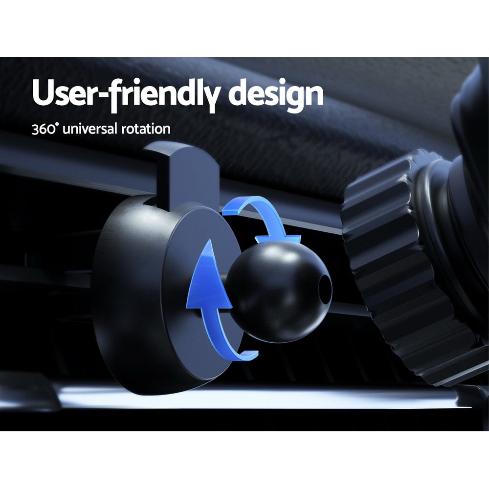 Devanti Wireless Car Charger Fast Charging Car Mount Vent Suction cup-Chargers-PEROZ Accessories
