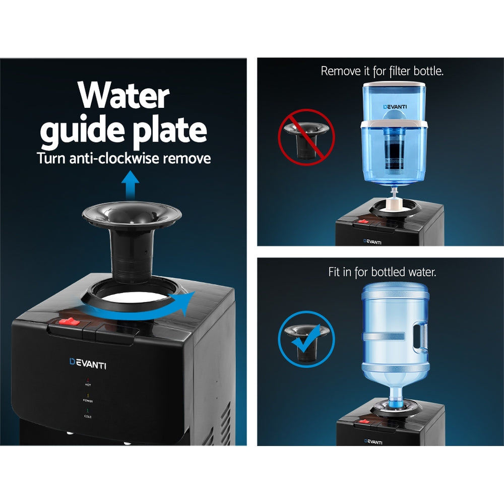 Devanti Water Cooler Chiller Dispenser Bottle Stand Filter Purifier Office Black-Appliances > Kitchen Appliances-PEROZ Accessories