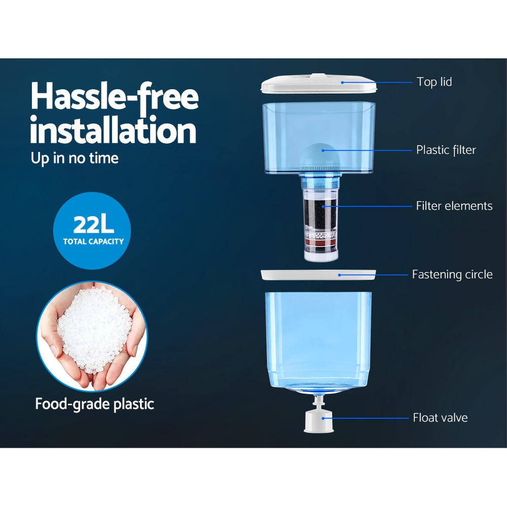 Devanti Water Cooler Chiller Dispenser Bottle Stand Filter Purifier Office Black-Appliances > Kitchen Appliances-PEROZ Accessories